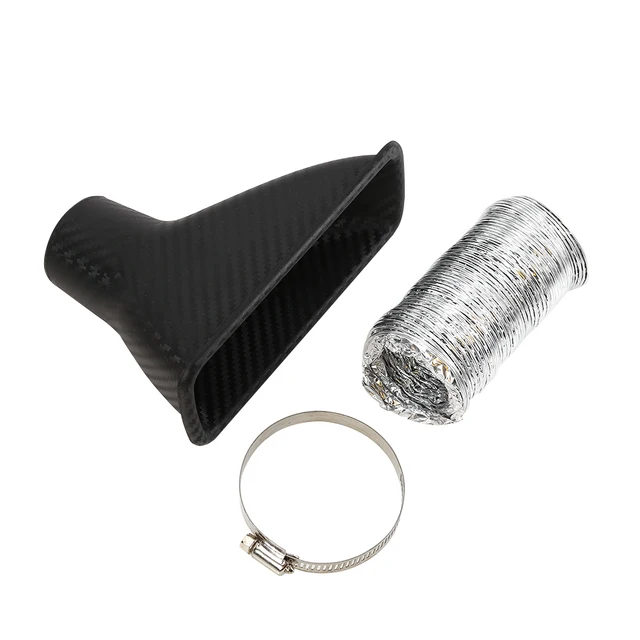 Carbon Fiber Look Car Front Bumper Turbo Air Intake Pipe Turbine Inlet
