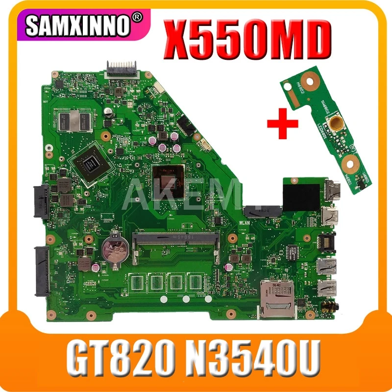 X550MD материнская плата GT820 N3540U 4 ГБ для For Asus X550M Y582M X552M ноутбука Тест ОК|Материнские платы| |