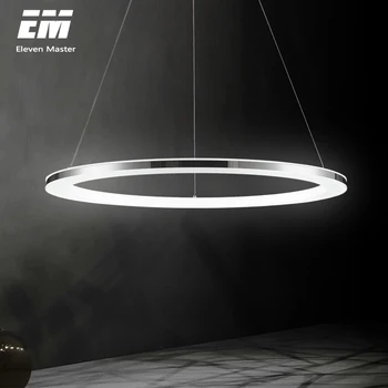 

Stainless steel Modern Home LED For Living Room Bedroom Dining Room kitchen Circle Frame lustre LED Chandeliers AC 220V ZZX0001
