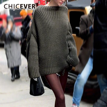 

CHICEVER Knitted Loose Sweaters Women O Neck Long Sleeve Autumn Winter Casual Pullover Sweater For Female Fashion 2020 New
