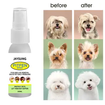 

Anti Flea Dogs Cats Repellent Insect Killer Spray Skin Pest Control Insecticide Portable Safe Hand Press Lice Mites Health Care