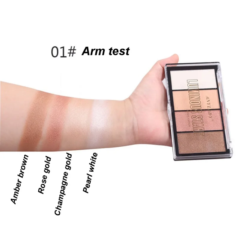 Recommend Long-lasting Luminous Highlight Palette Brighten Skin Color Waterproof Highlight Powder - Цвет: A1