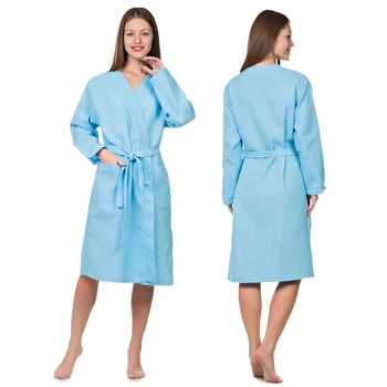 

Zapashny wafer dressing gown for women, size 48, color Heavenly, 160 g / m, Chl. 100% 3936373