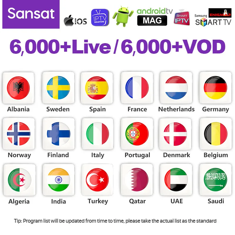  Iptv France Arabic 1 Year QHDTV NETV Sansat Iptv Subscription for Android M3U smart tv belgium Neth - 4000396670454