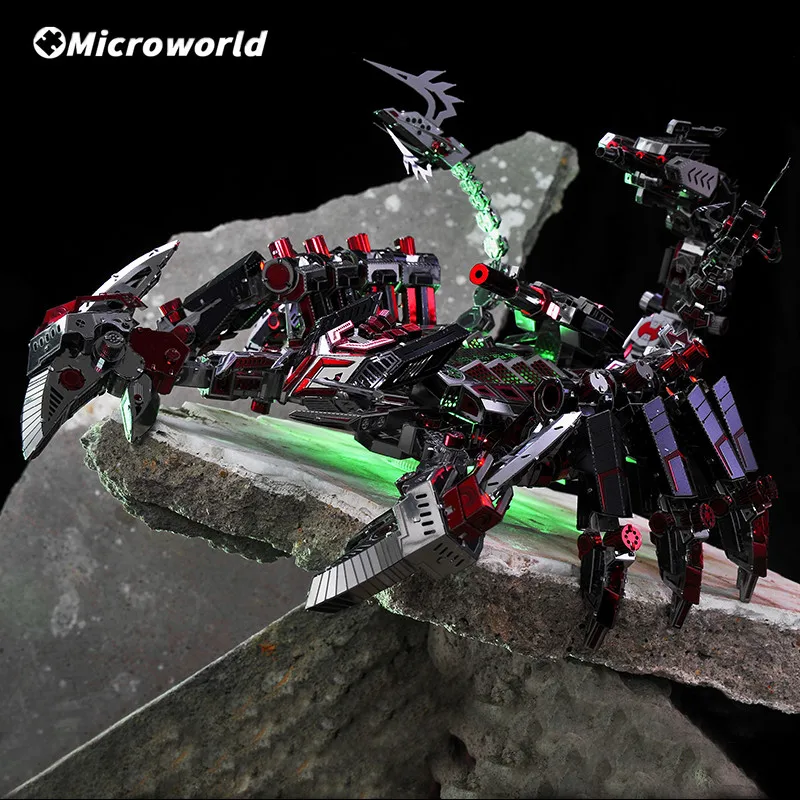 Microworld 3D Metal Animal Puzzle Red Devils Scorpion Model Kits DIY Desktop Decoration Jigsaw Toys Birthdays Gifts For Adults 2