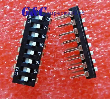 

10PCS Black 2.54mm Pitch 8-Bit 8 Positions Ways Slide Type DIP Switch DIY electronics