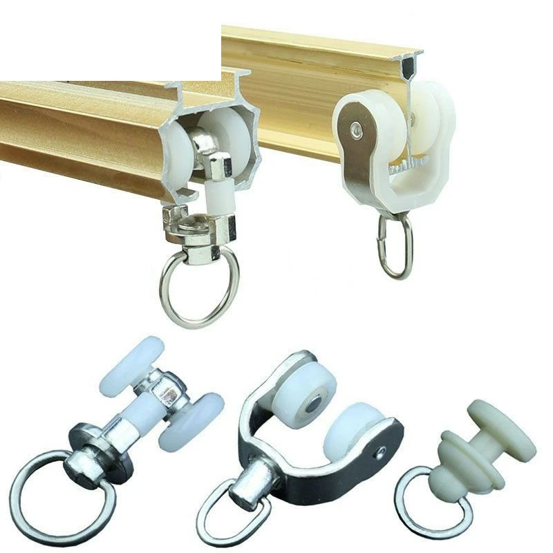

Various Curtain track pulley straight rail curved rail guide accessories pulley accessories roller vintage hook ring rail track