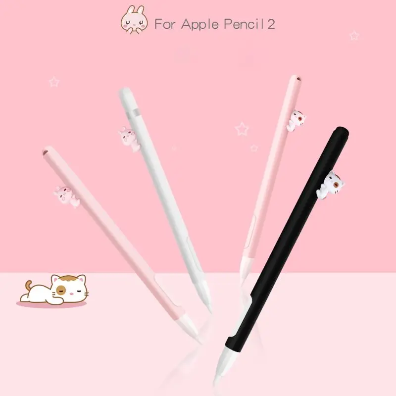 1 шт. силиконовый защитный чехол с милым котом, чехол для Apple Pencil 2