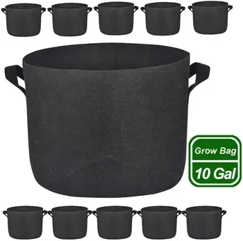 

10 Gallon Grow Bags Heavy Duty Nonwoven Fabric Plants Pots with Handle Indoor Outdoor Grow Containers for Vegetable and Fruits