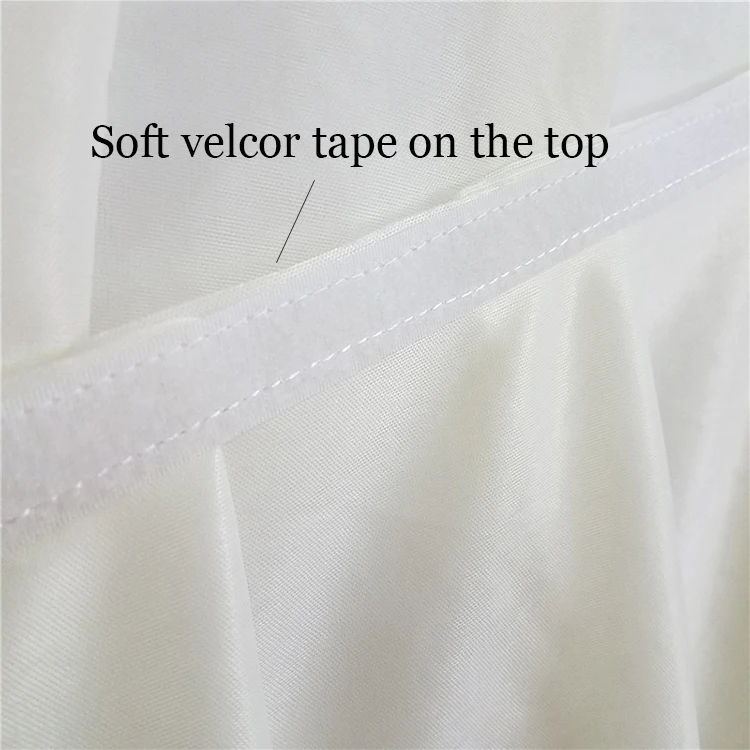Transparent Ice Silk Material Table Skirt Table Cloth Skirting with Valance Swag Drape for Event Party Home Decoration
