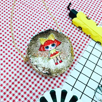 

L.O.L. Surprise Girls Crossbody Messager Bag Cute Shoulder Bags Sequins Girl Fashion Pocket Purse Zipper Bag for Travel Gift