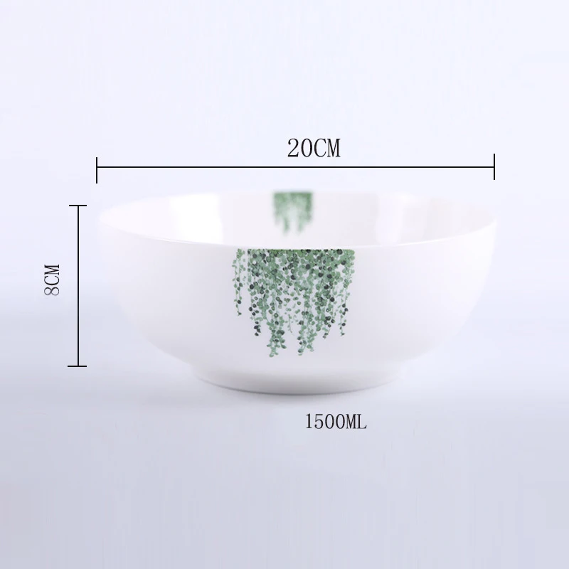 Скандинавский простой креативный круглый зеленый лапша быстрого приготовления керамическая чаша Бытовая столовая посуда растительный салат суп Закуски Блюдо миска посуда - Цвет: 8inch-model4
