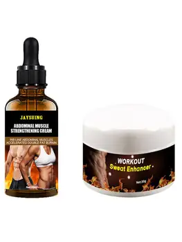 

30g Men's Abdominal Muscle Cream 30ml Essential Oil Anti Cellulite Slimming Fat Burning Cream Body Firming Strengthening Belly