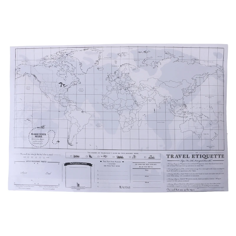 Роскошный скретч-офф журнал карта мира персонализированные путешествия постер с атласом Новинка LX9A