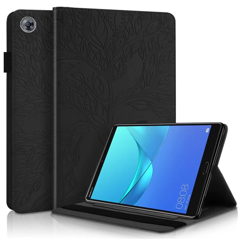 capa de tablet com suporte para medimediapad capa tipo carteira com flip árvore de