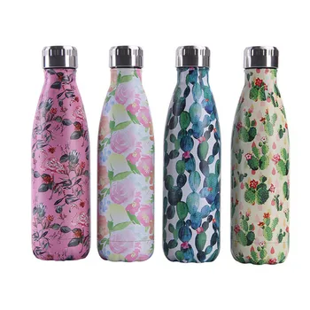 

Custom Cactus Water Bottle Floral Stainless Steel Water+Bottles Thermos Insulated Flask Beer Cup Gym Coffee Tea Cup Travel Mug