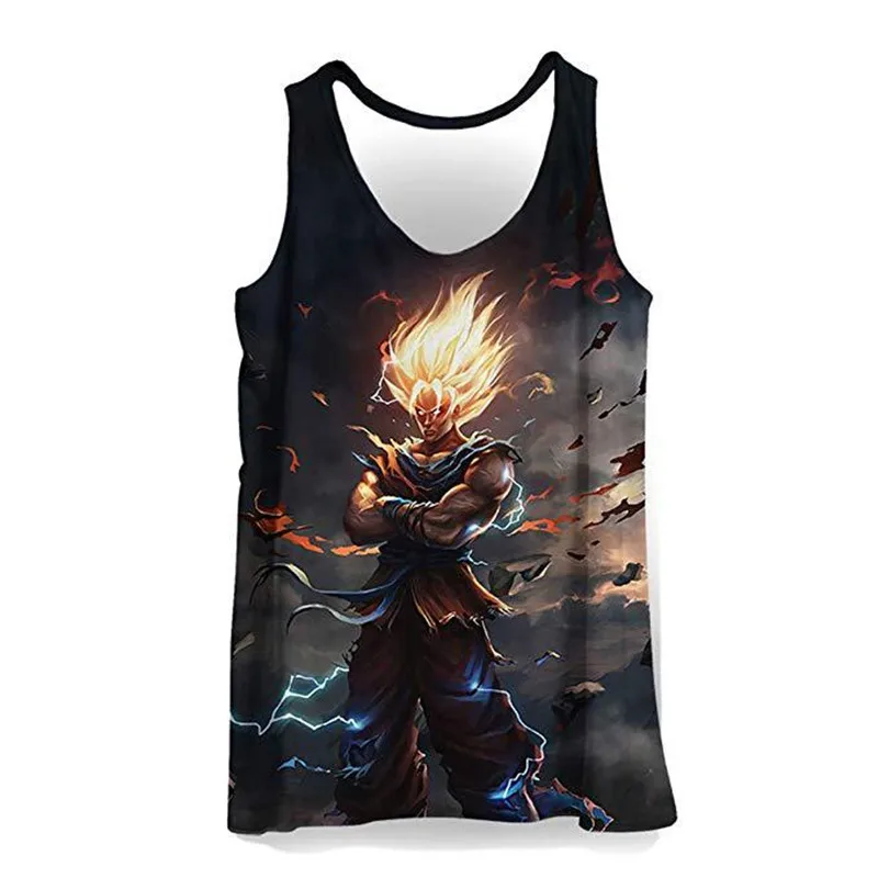 222 3D Печатный Топ на бретелях Raditz для мужчин/wo мужские футболки с драконами без рукавов танктоп Гоку Вегета Saiyan Comics Косплей Костюм Танки Топ - Цвет: 222