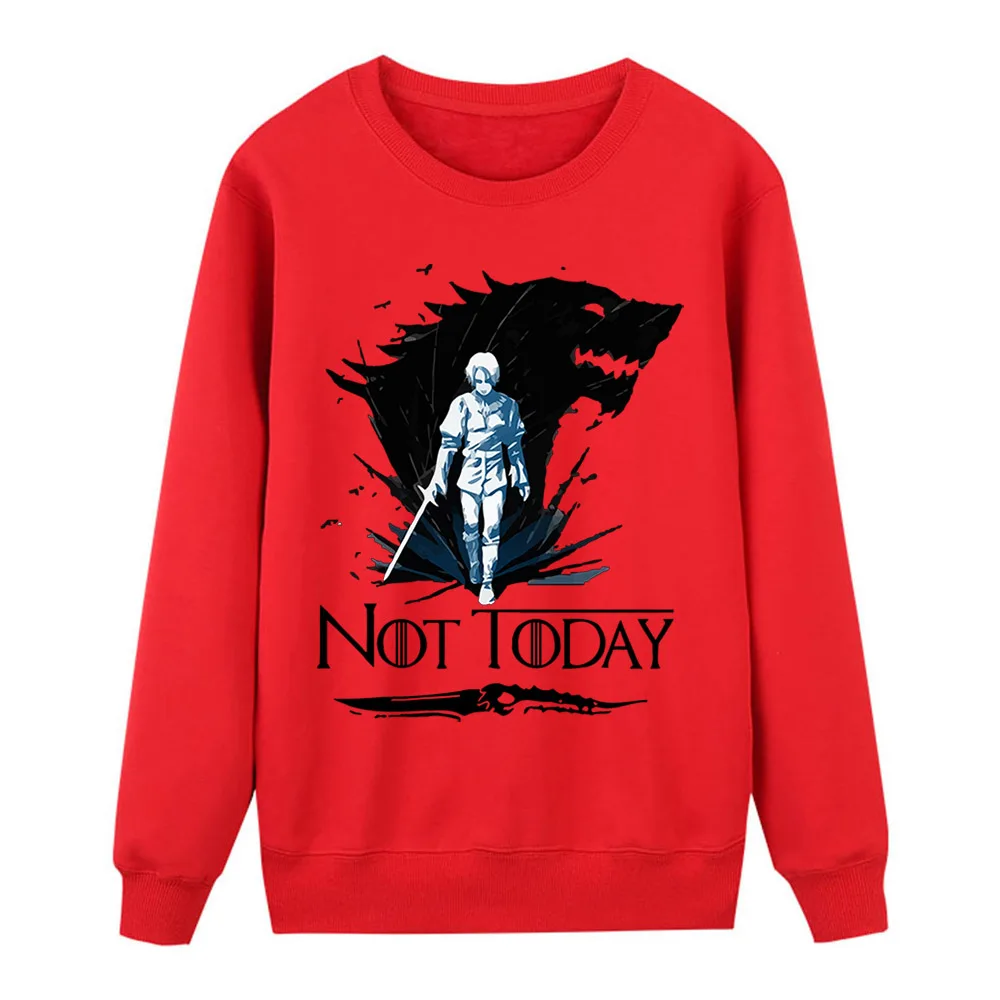 Arya Stark House Stark толстовка с волком не сегодня Игра престолов Толстовка Зимняя уличная Женская Повседневная Толстовка спортивный костюм для женщин