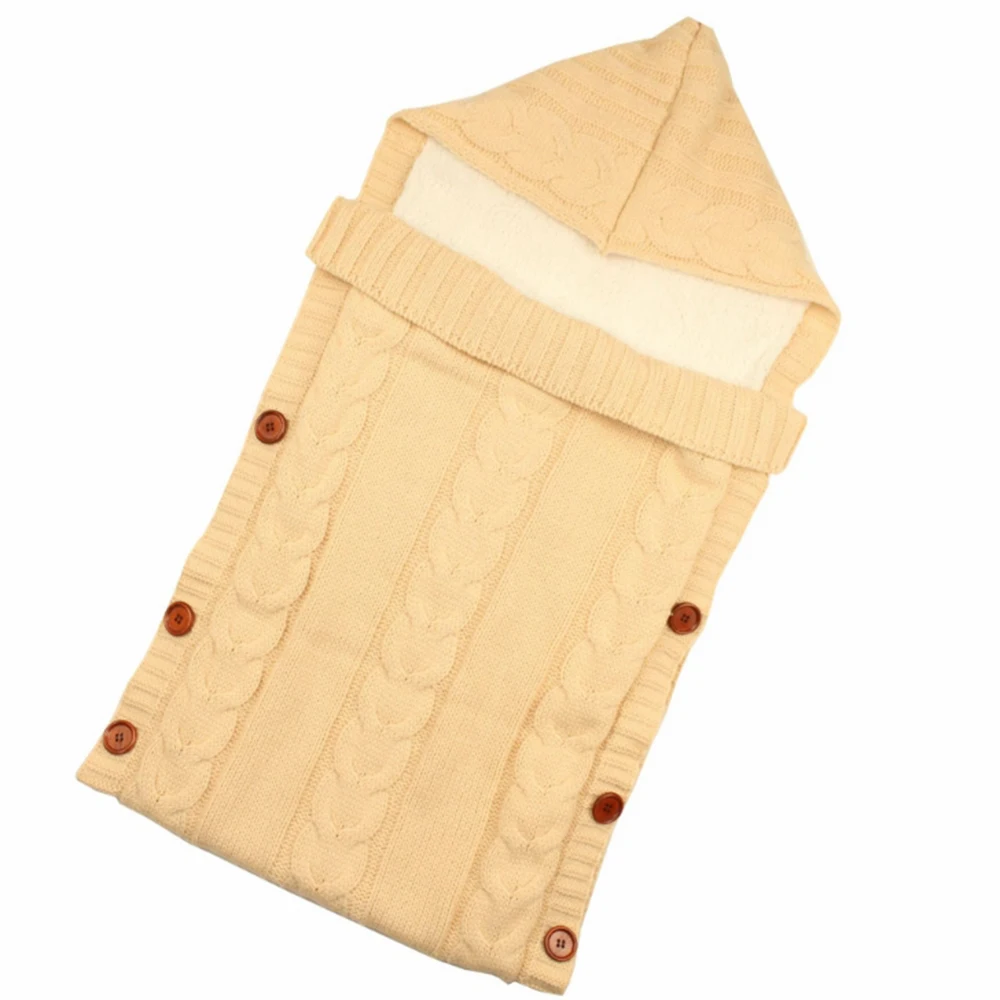 CYSINCOS/теплое детское одеяло; мягкий спальный мешок для малышей; муфта для ног; Хлопковый вязаный конверт; пеленка; аксессуары для коляски; спальный мешок - Цвет: 12 70-38cm