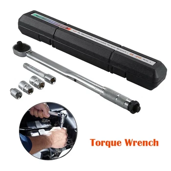 

6Pcs Bike Two-way Torque Wrench Kit 1/2" 28 - 210Nm Ratcheting Square Drive With Extension Socket 6-6 Hand Repair Spanner Tools