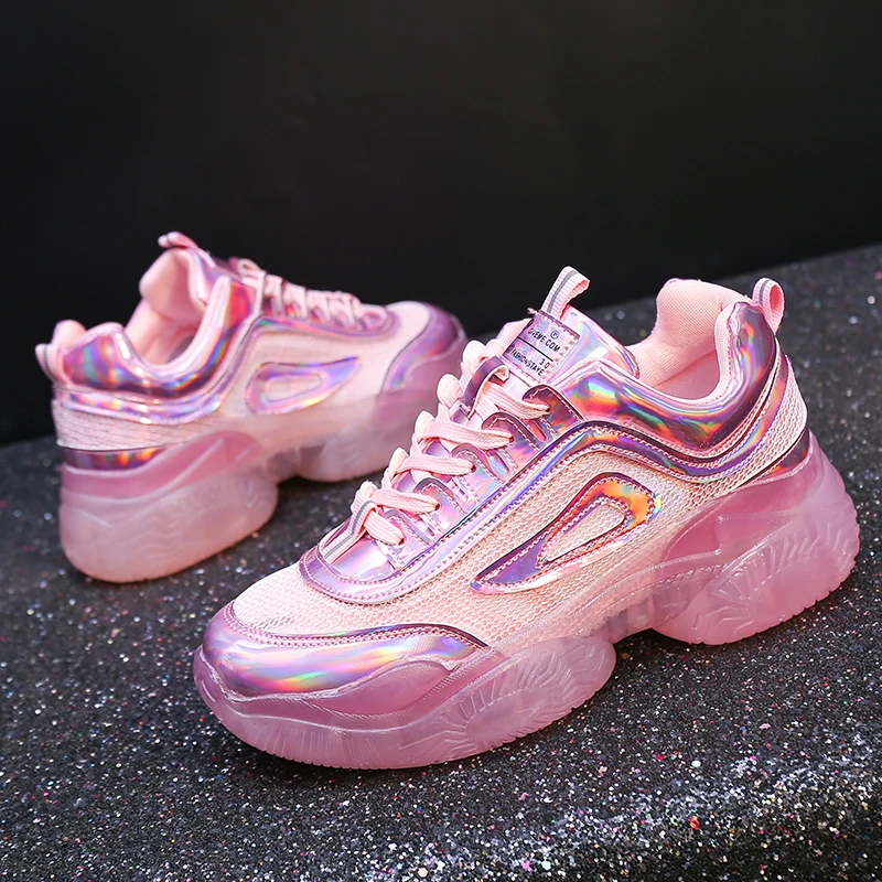 Новинка; модные блестящие женские туфли на плоской подошве 6 см; Блестящие Кроссовки суперзвезды; роскошная дизайнерская обувь для женщин; разноцветные кроссовки