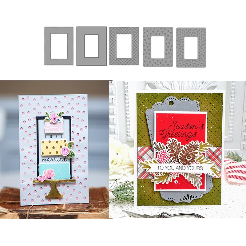 

JC Rectangle Frame Metal Cutting Dies DIY for Scrapbooking Die Cut Card Make Shape Stencil Craft Mold Mould Model Decoration New