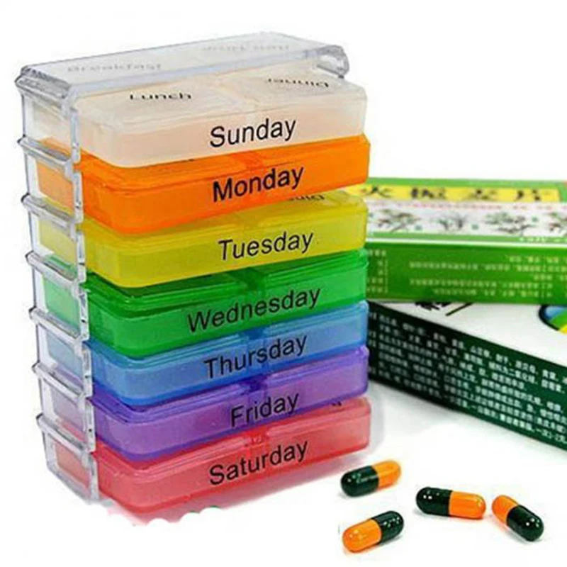 7 дней таблетки коробка разделитель для таблеток Medicane Еженедельный хранения Контейнер для лекарств разветвители Medicinebox держатель Органайзер