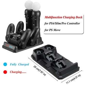 

4 In 1 for PS Move Charging Dock for PS4/PS4 Slim/PS4 Pro Playstation Controller Charger Stand Charge Station for Sony 4 Pro P4