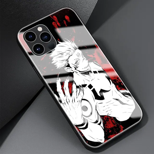 Phone Case For Apple iPhone 11 12 Pro 7 8 XR X 6 6S Plus 5 XS Max SE Tempered Glass Soft Edge Cover Anime Jujutsu Kaisen T08