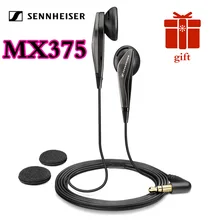 Sennheiser-auriculares MX375 originales, estéreo, de graves profundos, 3,5mm, deportivos, con resolución HD, para música, para iPhone y Android