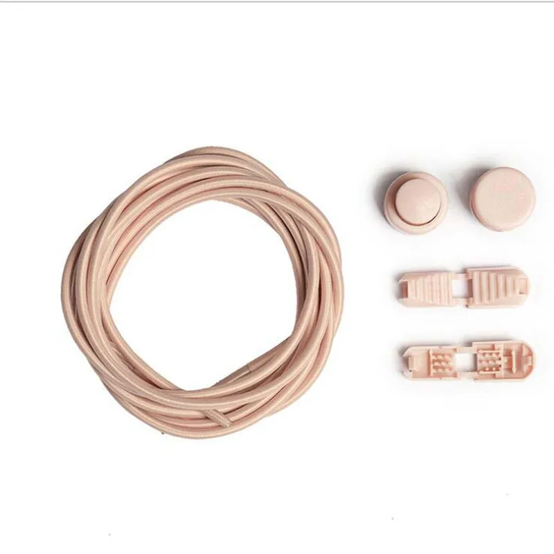 Эластичные шнурки с круглым фиксатором без завязок, однотонные шнурки ...