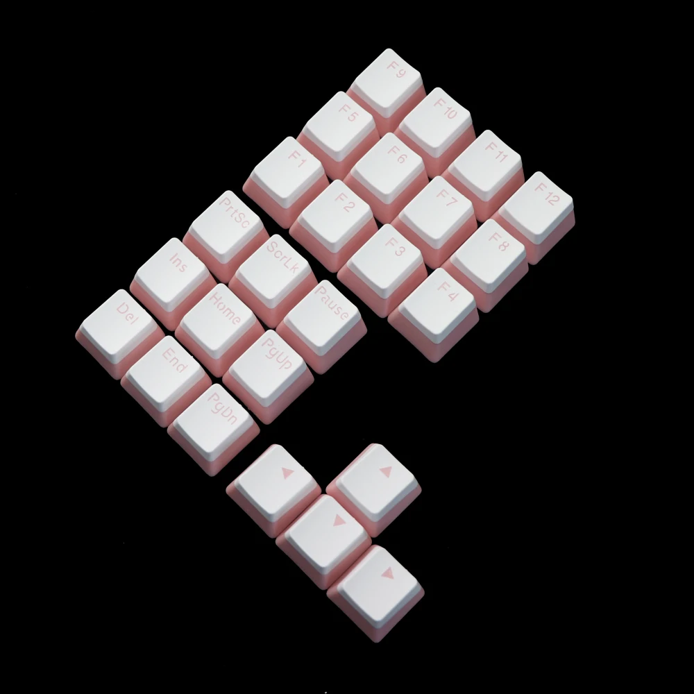 Double shot keycap pbt пудинг 21key numpad мультимедийный ключ F1-F12 Keycaps - Цвет: OEM Pink