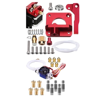 

MK8 Extruder Aluminum Drive Feed Replacement & V6 J-Head Hotend Full Kit with 10Pcs Extruder Print Head