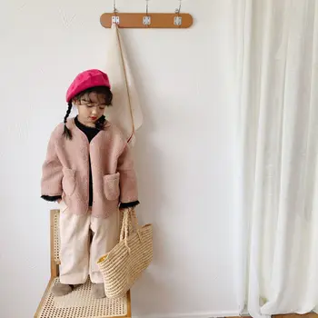 

[gray room] New South Korean girl's mid long cute plush coat in autumn and winter 2020