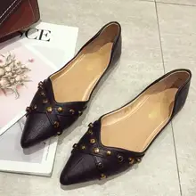 SunNY Everest/Женская обувь г. Новые весенние туфли на плоской подошве с острым носком в Корейском стиле туфли с закрытым носком обувь с мягкой подошвой, Размеры 35-39