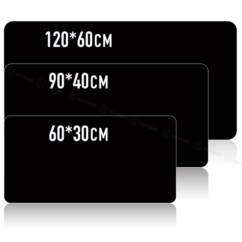  Sovawin Black Gaming Mouse Pad Natural Rubber Locking Edge Keyboard Pad Mat Anti-slip Mousepad Game