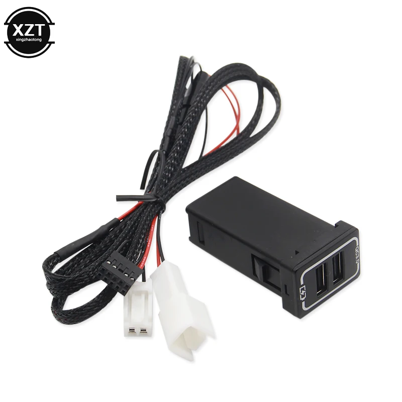 QC3.0 Quickcharge автомобильное зарядное устройство двойной USB телефон PDA адаптер DVR Plug& Play кабель для Toyota