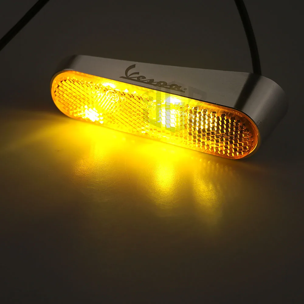 Motorcycle LED Rear Turn Signal Lights Indicator Left Right Flash Lamps Black For VESPA GTS 300 SPRINT PRIMAVERA 150 Accessories