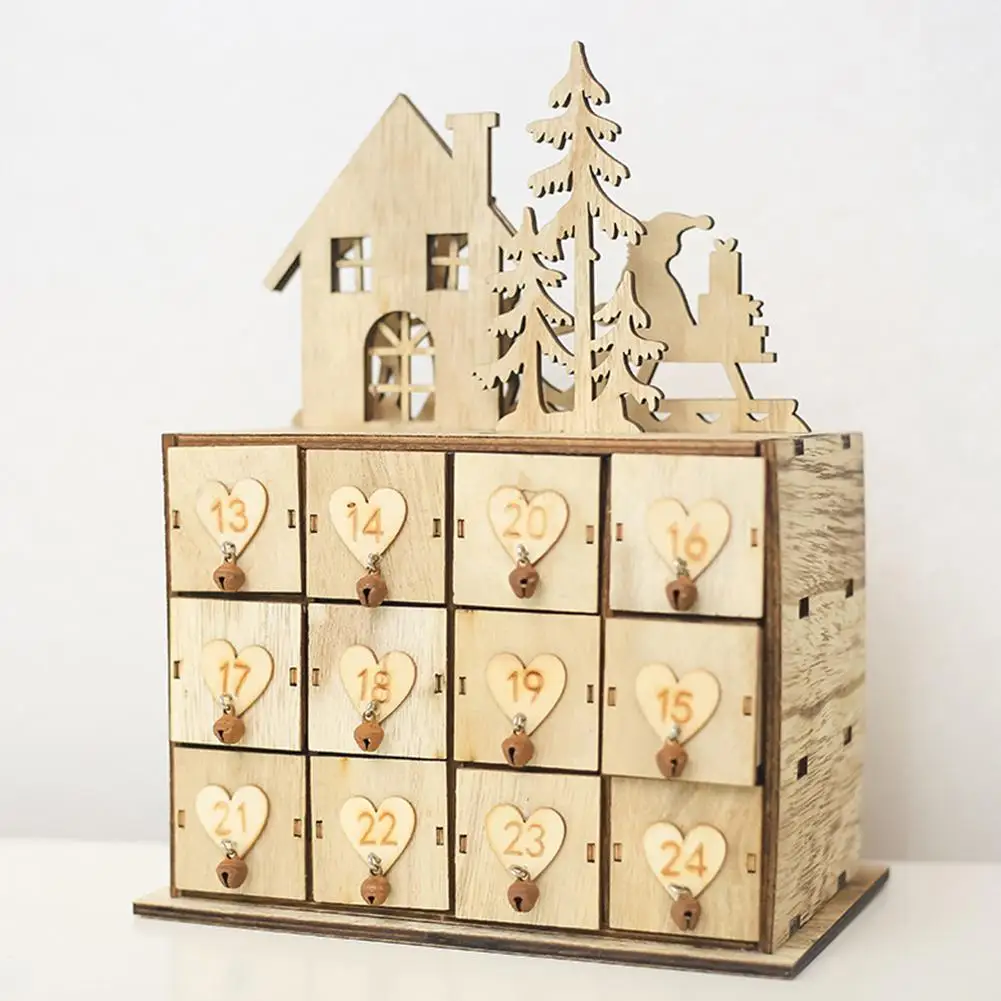 

Durable Christmas House Elk Calendar Gift Jewelry Holder Storage Box Sundries Organizer gift for mom wife