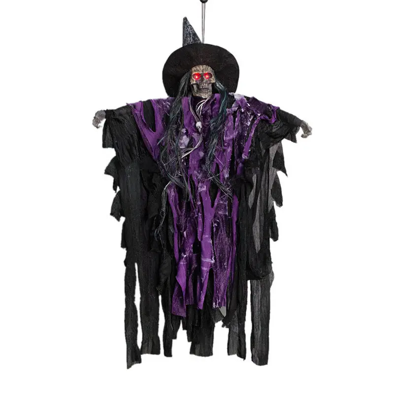 Ghostly Pendant Scary Witch Pendant Halloween Bar Decoration Sound Control Pointer Deuce Pendant Scary Witch Pendant@25 - Цвет: wall hanging witch