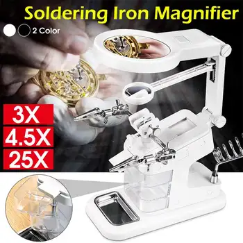 

3 Hand 360 Adjustable Soldering Iron Station Stand Welding Tool Magnifying Glass LED Clip Holder Clamp Desktop Repair Tool