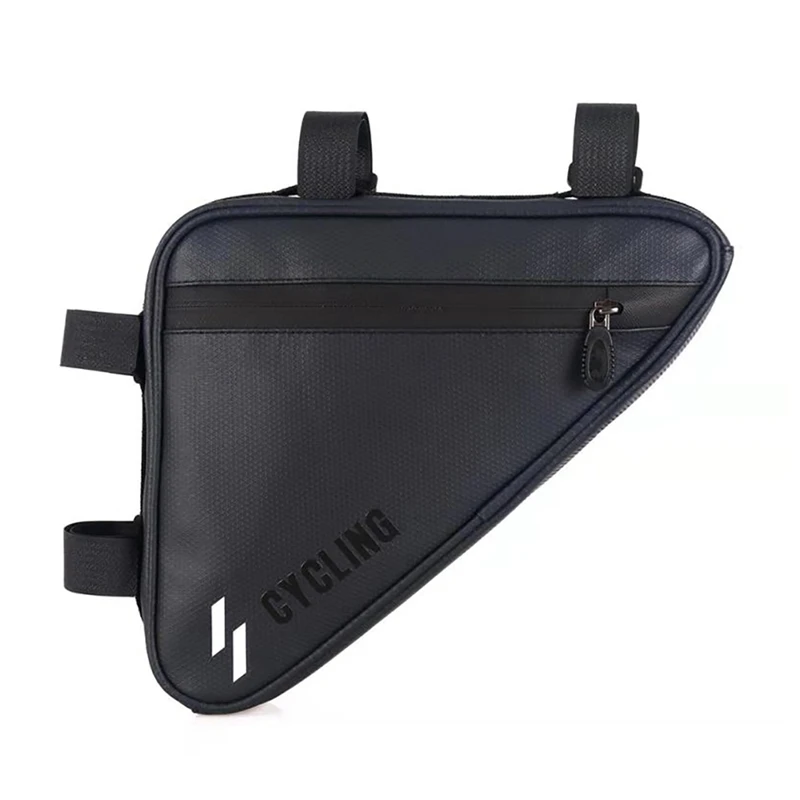 Черный Прочная велосипедная сумка, сумка для горного велосипеда на передней раме, водостойкая треугольная сумка для хранения телефона, аксессуары для велоспорта - Цвет: Черный