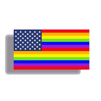 

Color Car Sticker Anf Decals Gay Pride USA American Flag for Car Bumper Window Waterproof Car Accessories Interior PVC15*8cm