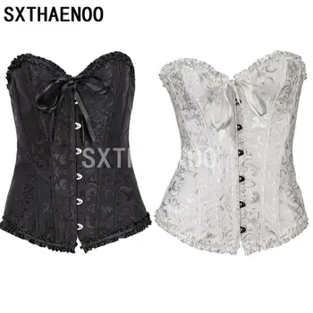 

SXTHAENOO Sexy Jacquard Corsets Waist Trainer Corsets Bustiers Overbust Body Shapewear Slimming Gothic Shaper Corselet