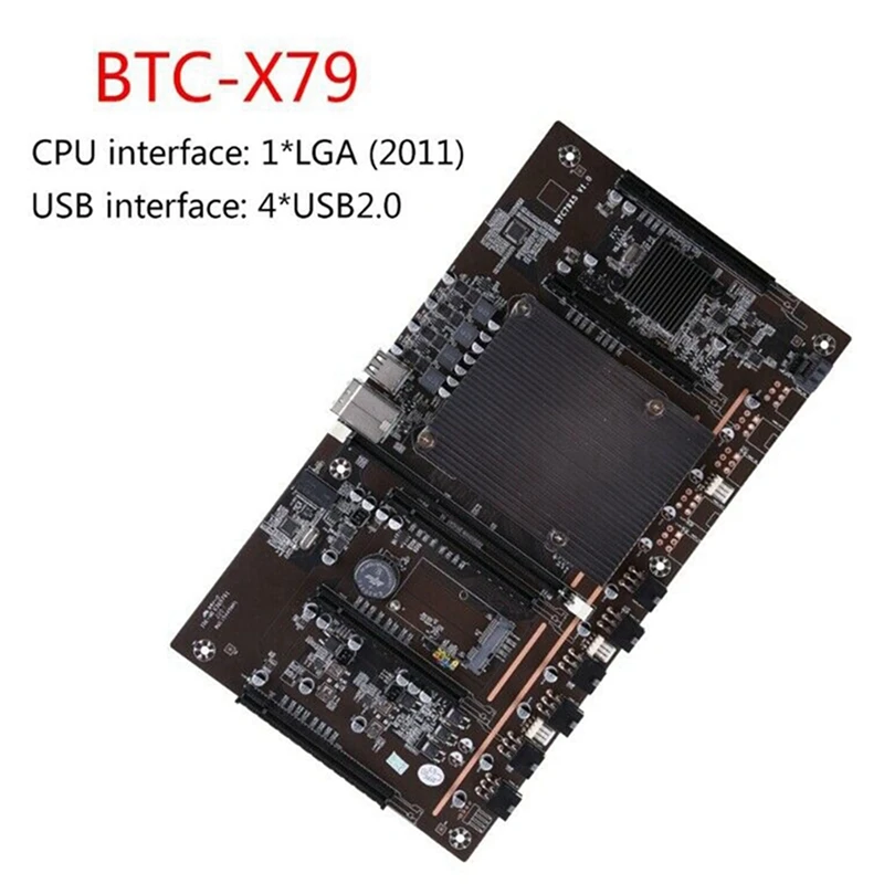 X79 BTC Mining Motherboard X79 H61+E5 2609 V2 CPU 5X PCI-E 8X LGA 2011 DDR3 Support 3060 3080 GPU for BTC Miner Mining top motherboard for pc