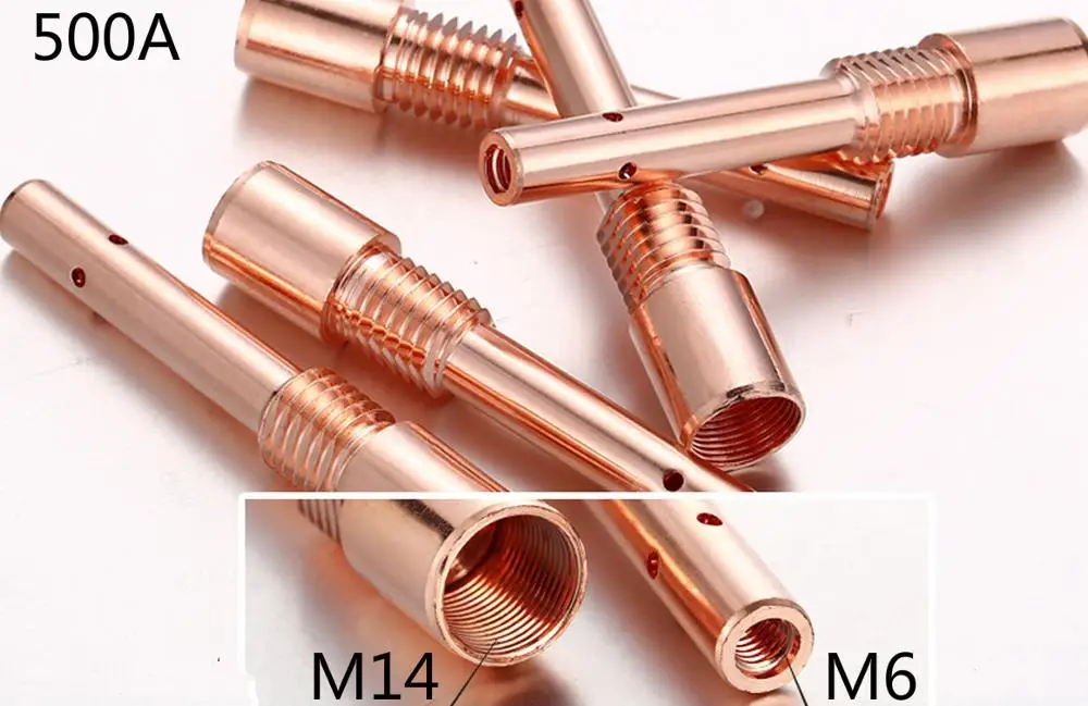 Japanese welder gun accessories gas welding gun 500a 350a 200a red Copper connecting rod outer teeth conductive mouth base