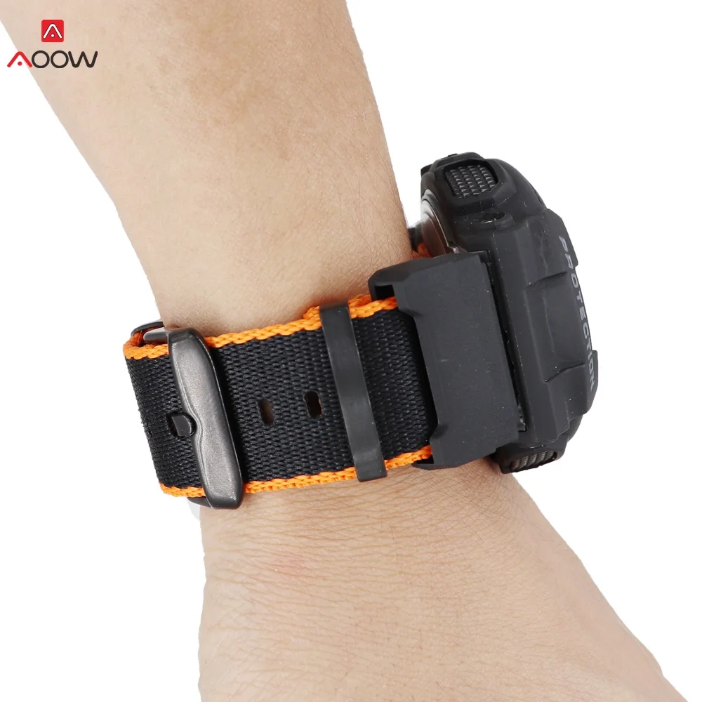 Нейлоновый ремешок NATO для часов Casio GD 110/ 100/120 GA 100/110/400 DW 5600 черный с пряжкой