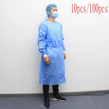 

10 pieces / 100 pieces disposable non-woven surgical gown lightweight breathable apron, suitable for hospitals and clinics