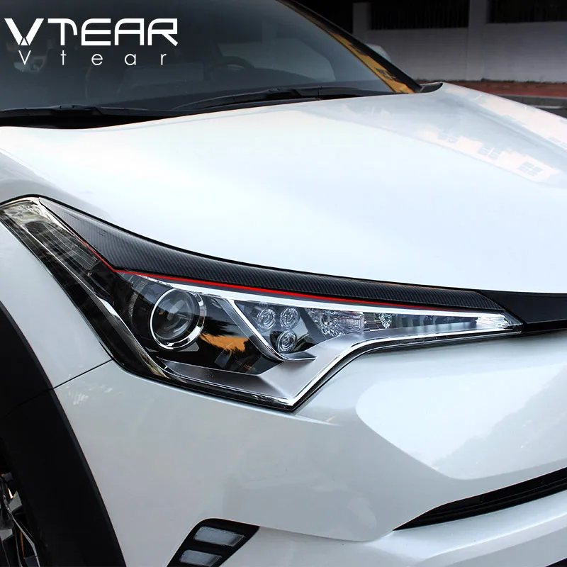 Vtear для Toyota C HR CHR ABS автомобильный светильник s Рамка крышка бровей хромированная