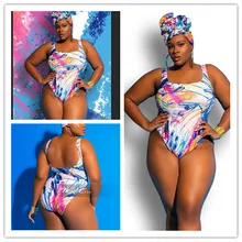 【 4XL Омега-удобрение экстра-большой внешней торговли Купальник Жир цельный цифровой печатный плюс-размер купальник